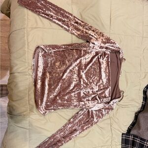 Free People Velvet Top in Light Brown